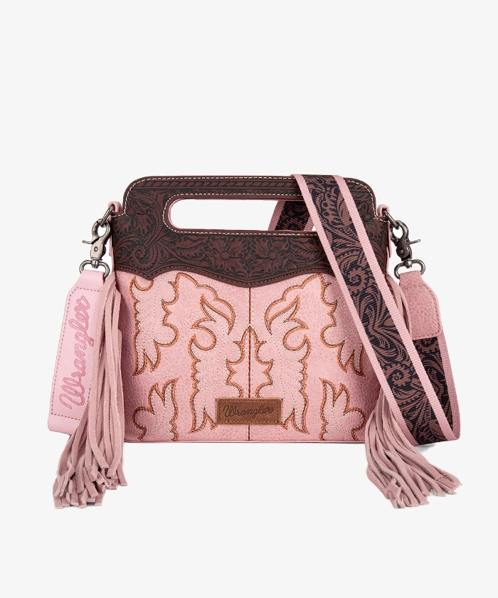 Wrangler Tooled Fringe Crossbody Bag