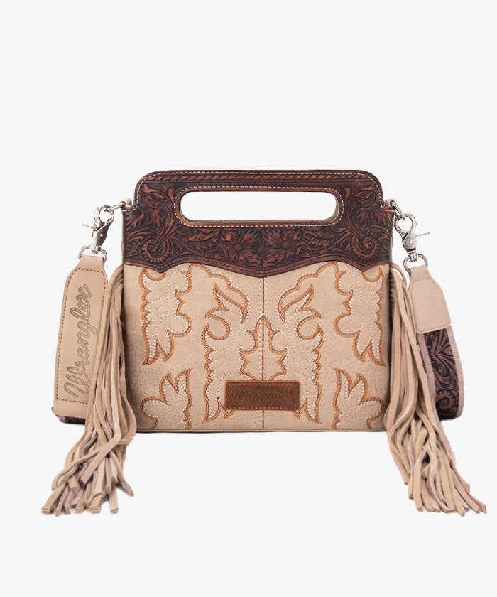 Wrangler Tooled Fringe Crossbody Bag