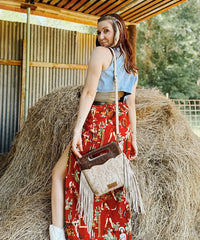 Wrangler Tooled Fringe Crossbody Bag-Country Glam Outfits