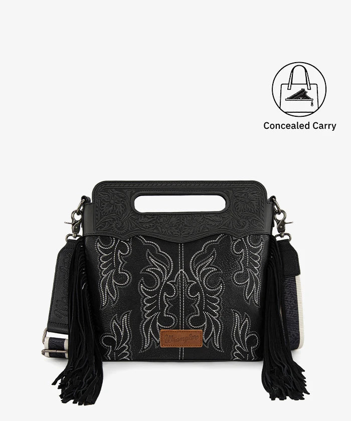 Wrangler Tooled Fringe Crossbody Bag