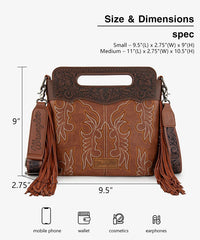 Wrangler Tooled Fringe Crossbody Bag