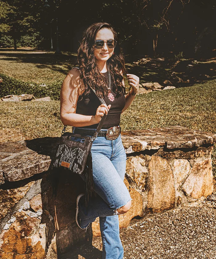 Tooled Crossbody Bag