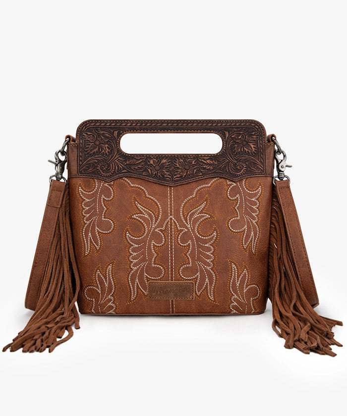 Wrangler Tooled Fringe Crossbody Bag