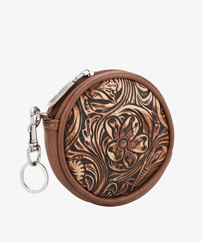 Wrangler Floral Tooled Circular Coin Purse