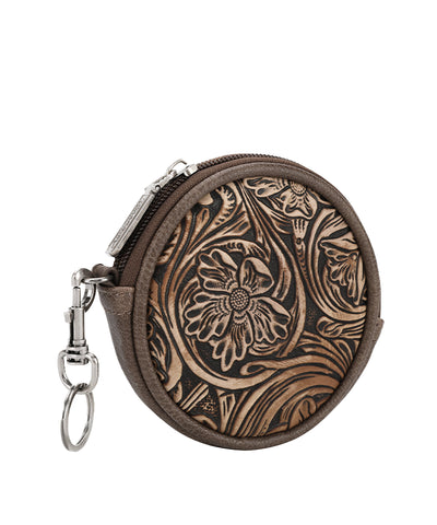 Wrangler_Floral_Tooled_Circular_Coin_Pouch_Coffee