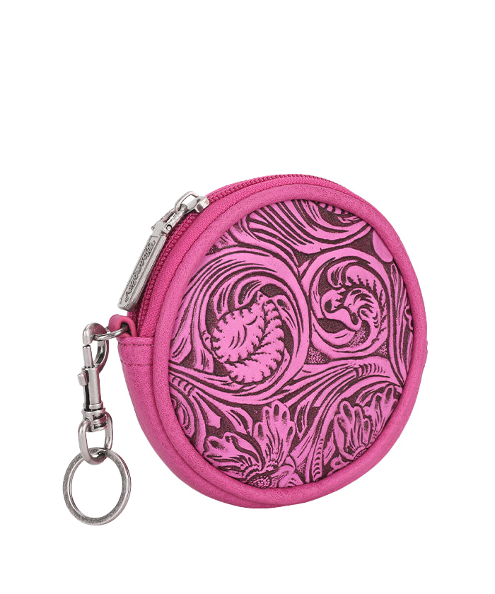 Wrangler_Floral_Tooled_Circular_Coin_Pouch_Hot pink
