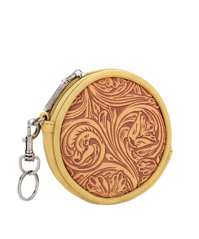 Wrangler_Floral_Tooled_Circular_Coin_Pouch_Mustard