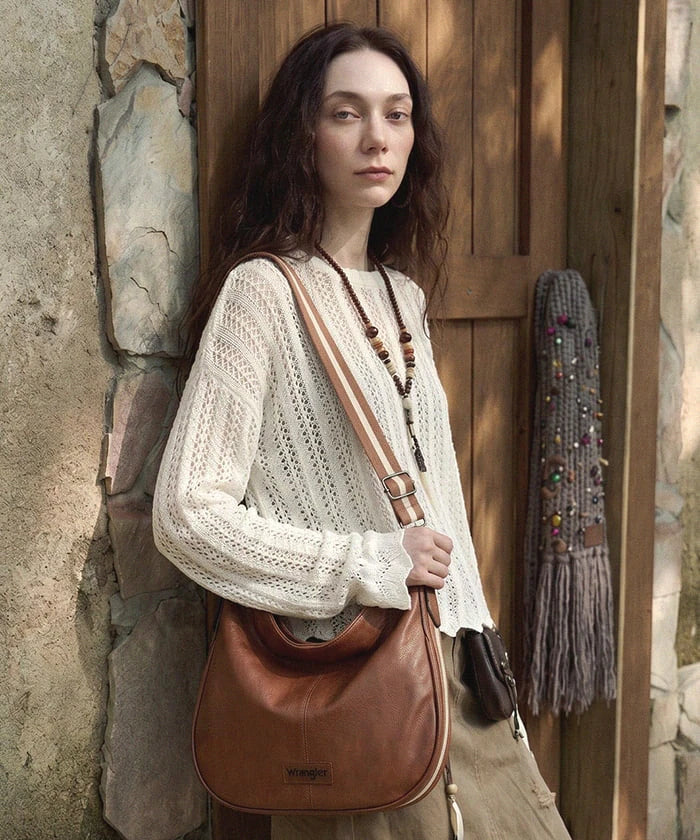 brown leather hobo backpack Wrangler Hobo Crossbody Bag
