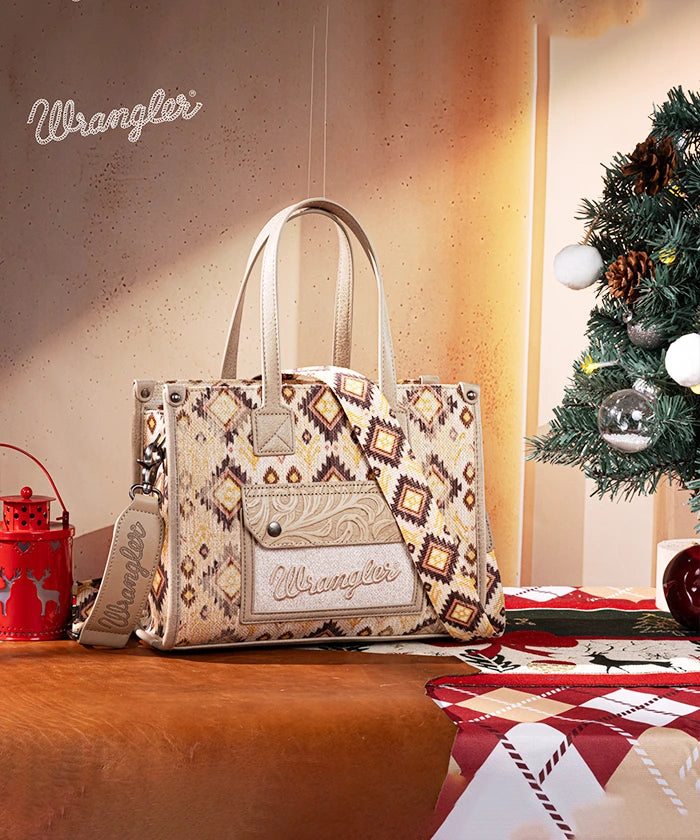Wrangler Aztec Concealed Carry Canvas Tote Bag Set