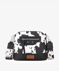 Wrangler Zippered Cow Print Crossbody Bag - Montana West World