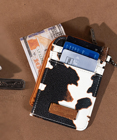 Wrangler Cow Print Card Holder