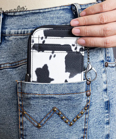 Wrangler Cow Print Card Holder