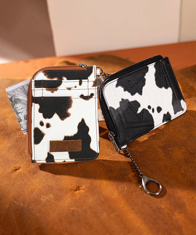 Wrangler Cow Print Card Holder