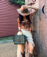 Wrangler Embroidered Boot Scroll Tote Bag