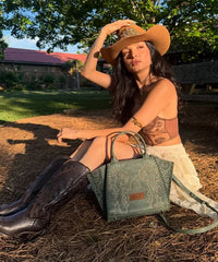 Wrangler Embroidered Boot Scroll Tote Bag