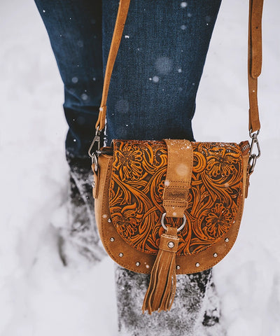 Wrangler Tooled Saddle Purse