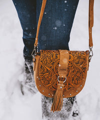 Wrangler Tooled Saddle Purse