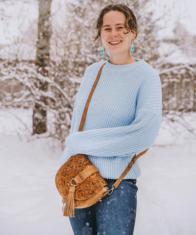 Wrangler Tooled Saddle Purse