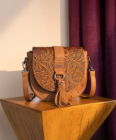 Wrangler Tooled Saddle Purse