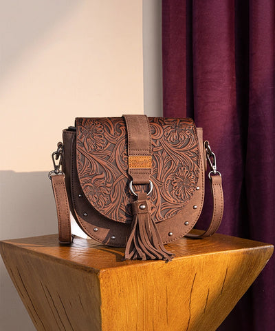 Wrangler Tooled Saddle Purse