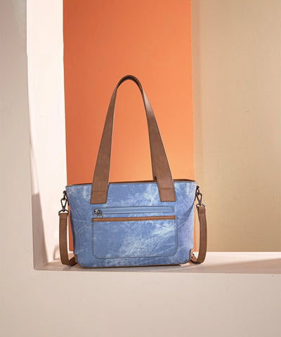 Wrangler Denim-textured Color-block Shoulder Bag