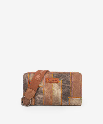 Wrangler Denim-textured Color-block Shoulder Bag