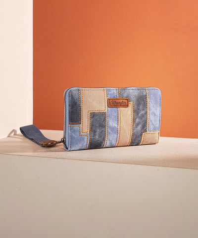 Wrangler Denim-textured Color-block Shoulder Bag