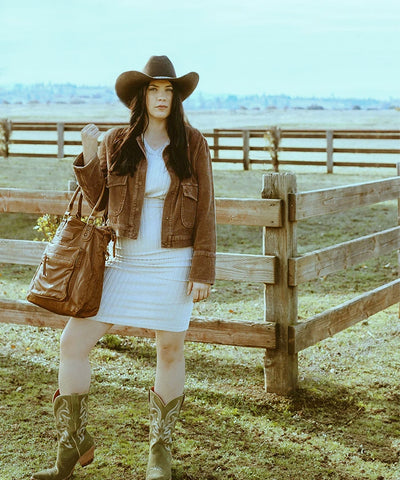 Wrangler Slouchy Distressed Leather Tote Bag