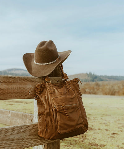 Wrangler Slouchy Distressed Leather Tote Bag