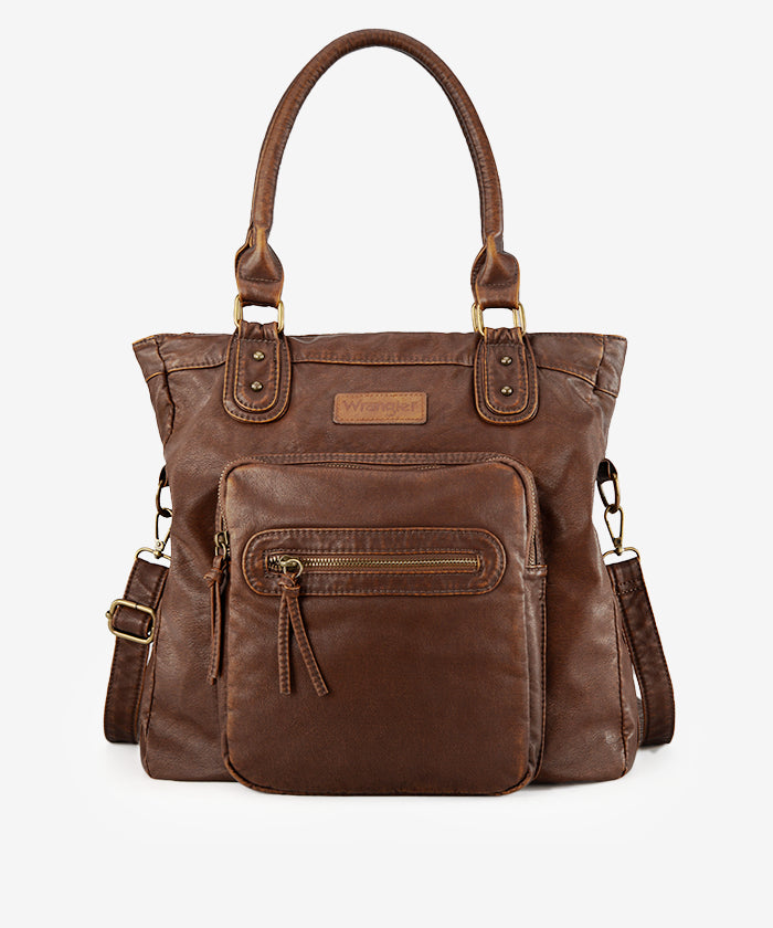 Wrangler Slouchy Distressed Leather Tote Bag