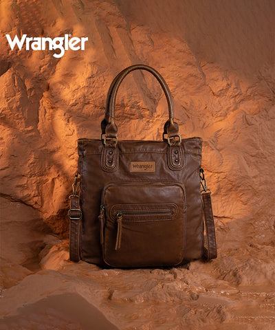 Wrangler Slouchy Distressed Leather Tote Bag