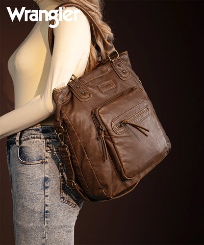 Wrangler Slouchy Distressed Leather Tote Bag