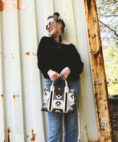Wrangler Southwestern Print Canvas Tote Bag
