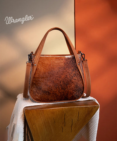 Wrangler Genuine Hair-On Cowhide Tote Bag