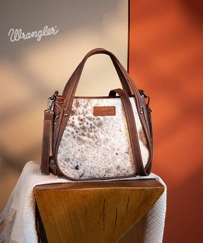 Wrangler Genuine Hair-On Cowhide Tote Bag