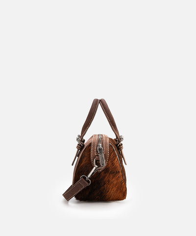 Wrangler Genuine Hair-On Cowhide Barrel Bag