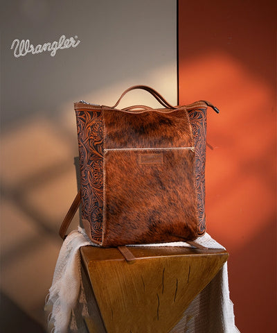 Wrangler Genuine Hair-On Cowhide Convertible Backpack