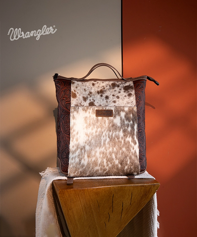 Wrangler Genuine Hair-On Cowhide Convertible Backpack