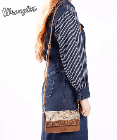 Wrangler Genuine Hair-On Cowhide Mini Crossbody