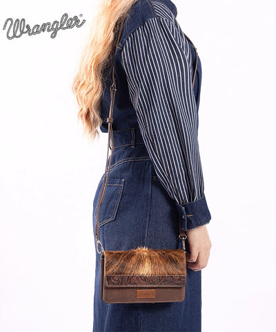 Wrangler Genuine Hair-On Cowhide Mini Crossbody