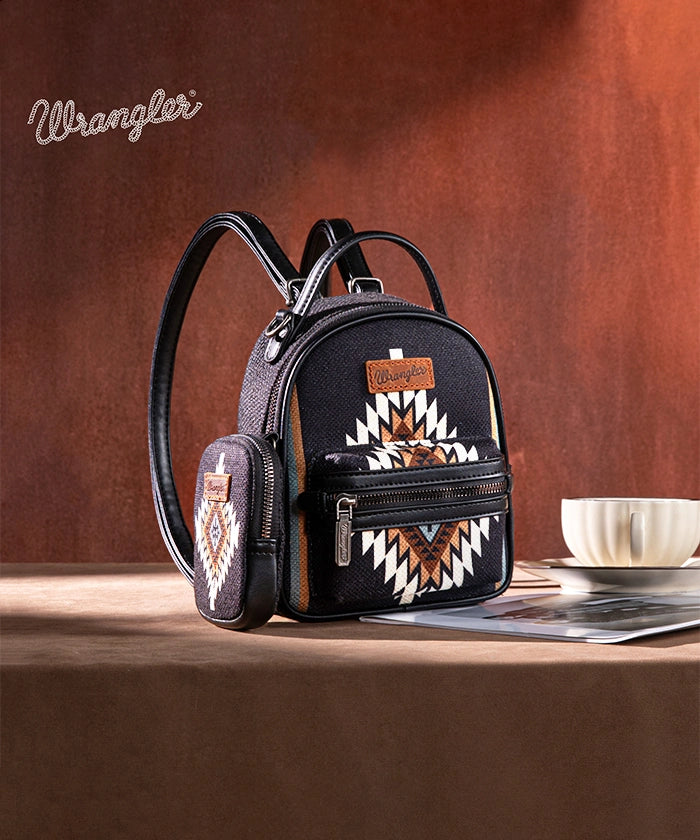 Wrangler Southwestern Knitted Backpack Black Wrangler Southwestern Knitted Backpack Black
