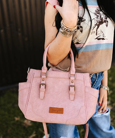 Wrangler Buckle Leather Tote Bag