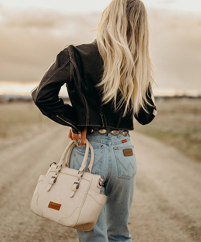 Wrangler Buckle Leather Tote Bag