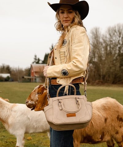 Wrangler Buckle Leather Tote Bag