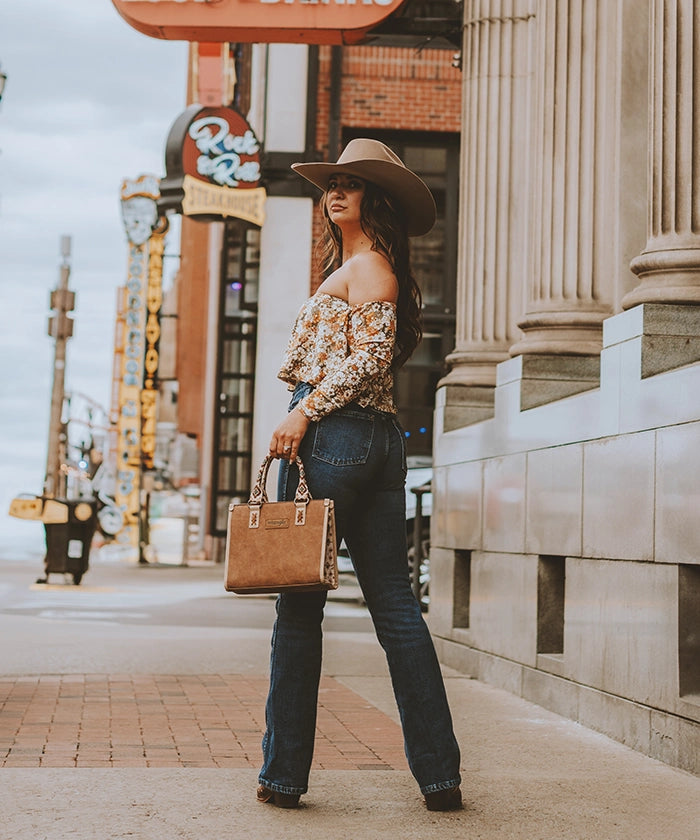 Wrangler Aztec Print Tote Bag-Country Glam Outfits