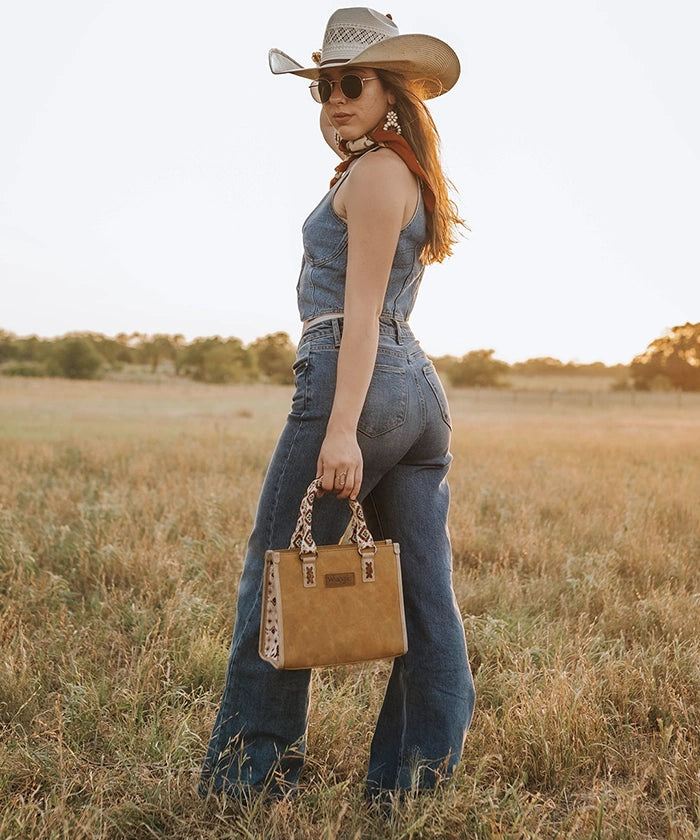 Wrangler Aztec Print Tote Bag-Country Glam Outfits