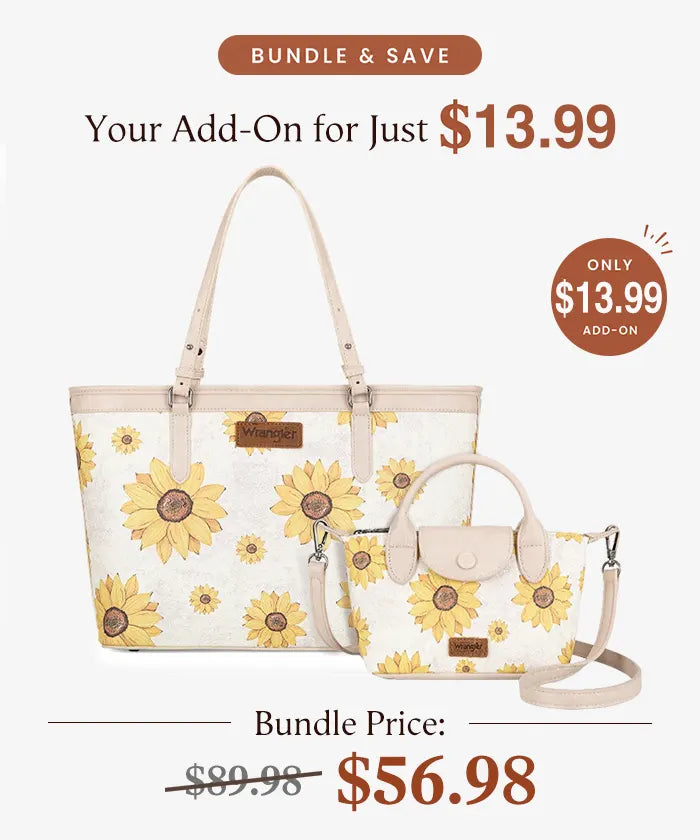 Wrangler Sunflower Tote & Mini Crossbody Bag Bundle