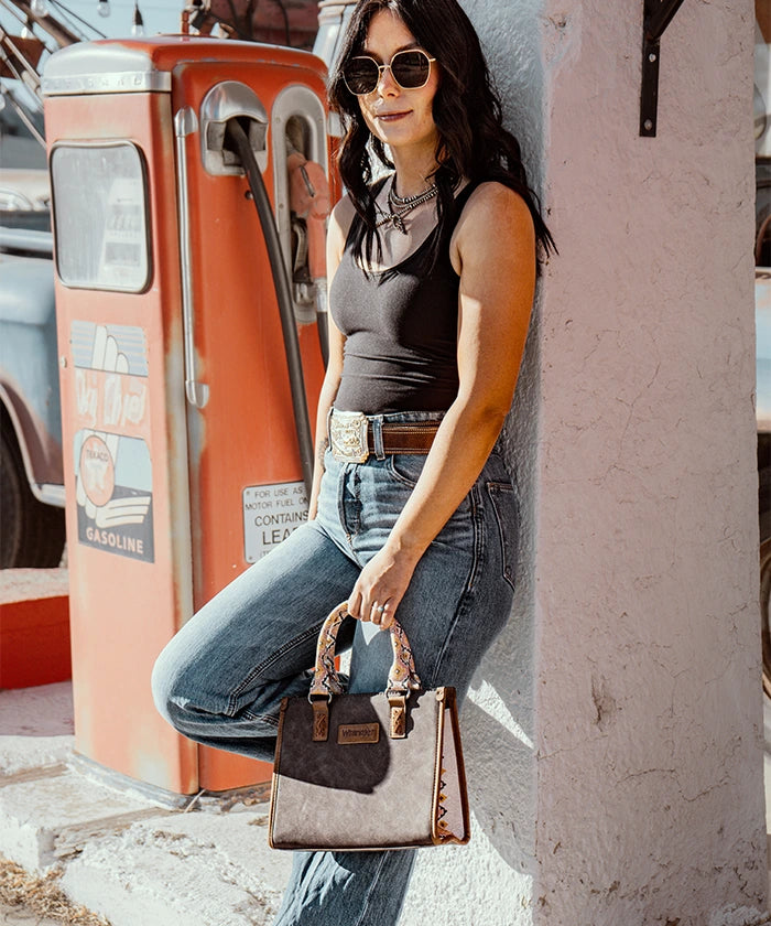 Wrangler Aztec Print Tote Bag-Country Glam Outfits