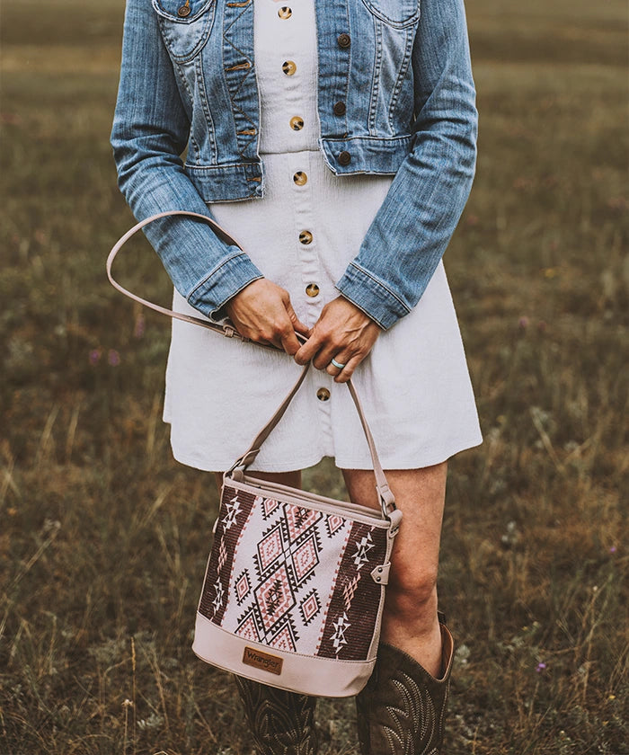 Wrangler Aztec Print Canvas Bucket Bag