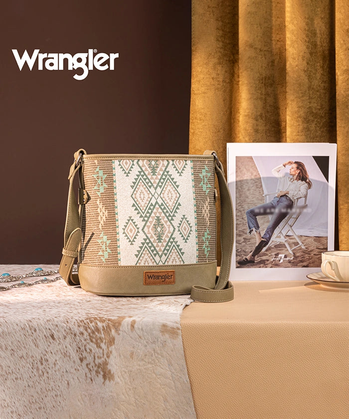 Wrangler Aztec Print Canvas Bucket Bag